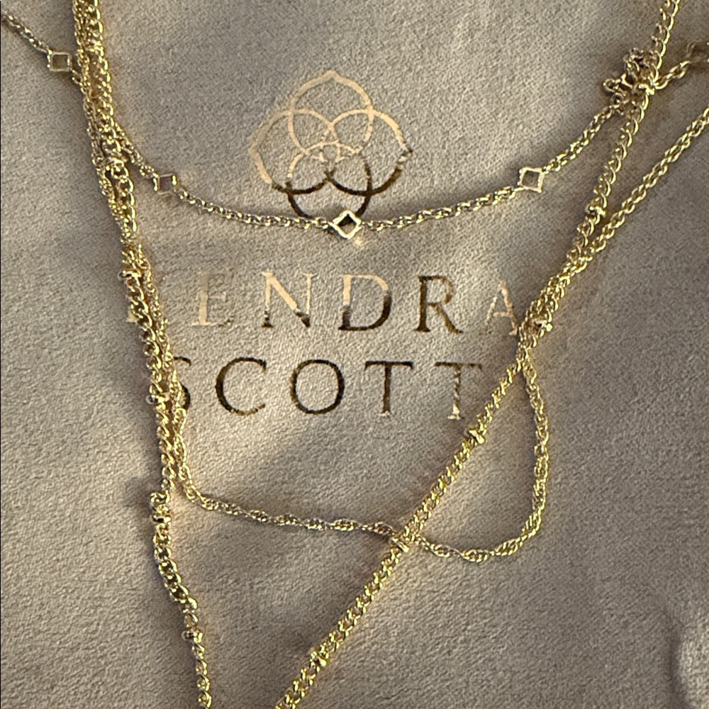 Kendra Scott Multi-Strand Gold Pendant Necklace - Picture 3 of 4